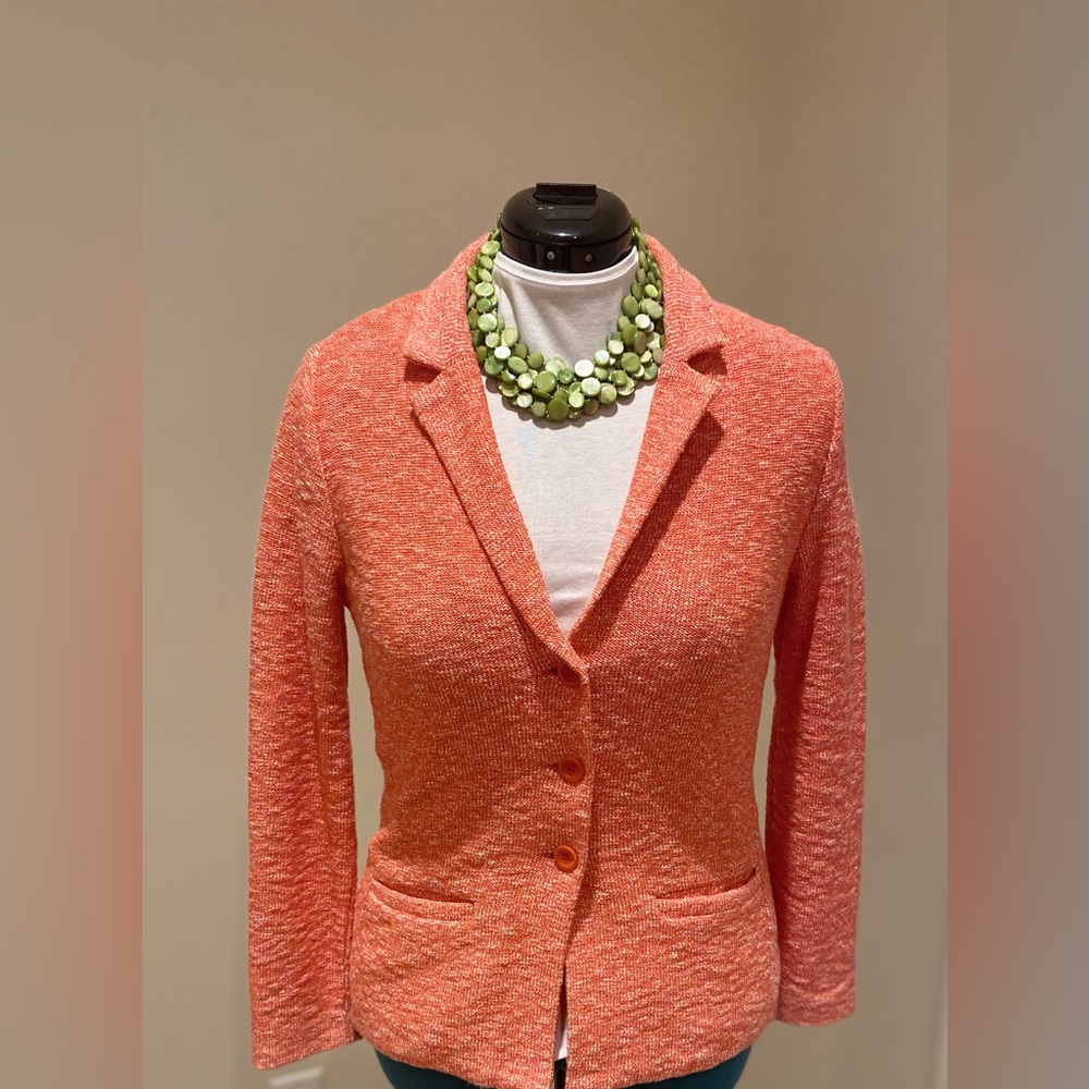 Paul Stuart Coral woven Italian sweater